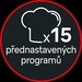 15 přednastavených programů